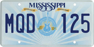 MS license plate MQD125