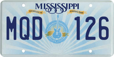 MS license plate MQD126