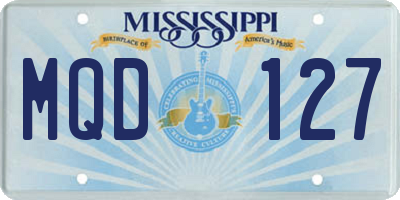 MS license plate MQD127
