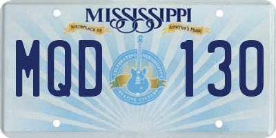 MS license plate MQD130
