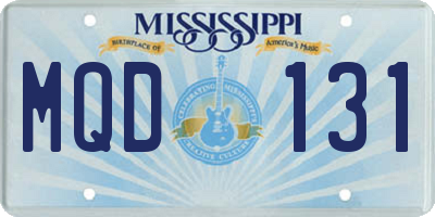 MS license plate MQD131