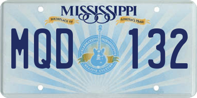 MS license plate MQD132