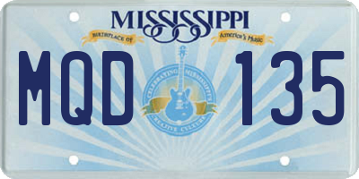 MS license plate MQD135