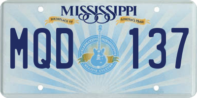 MS license plate MQD137