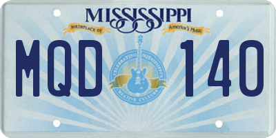MS license plate MQD140