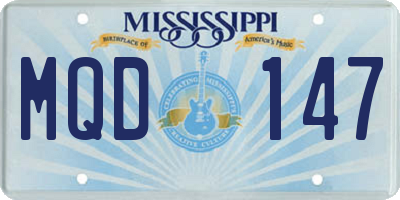 MS license plate MQD147