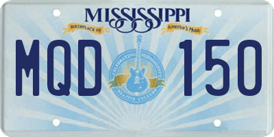 MS license plate MQD150