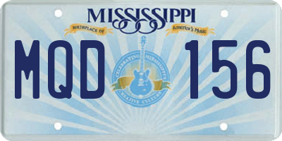 MS license plate MQD156