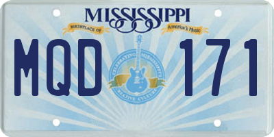 MS license plate MQD171