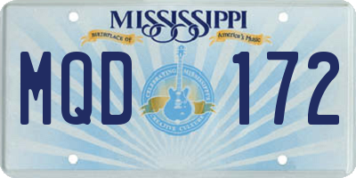 MS license plate MQD172