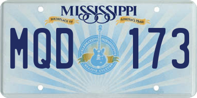 MS license plate MQD173