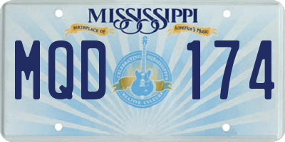 MS license plate MQD174