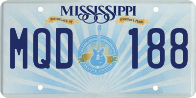 MS license plate MQD188
