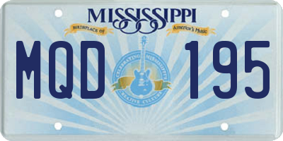 MS license plate MQD195
