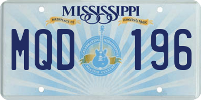 MS license plate MQD196