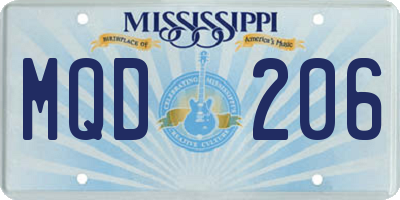 MS license plate MQD206