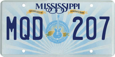 MS license plate MQD207