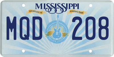 MS license plate MQD208