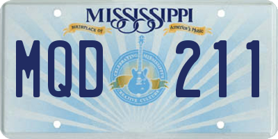 MS license plate MQD211