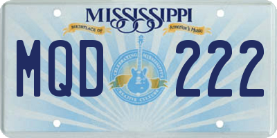 MS license plate MQD222