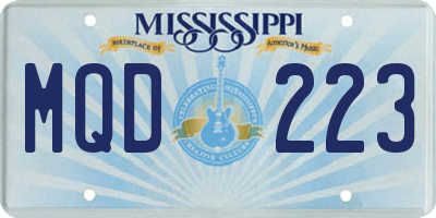 MS license plate MQD223
