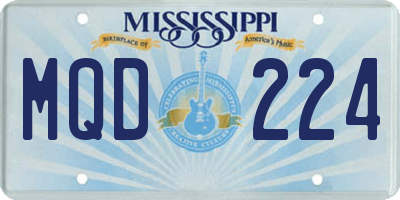 MS license plate MQD224