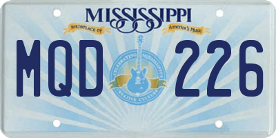 MS license plate MQD226