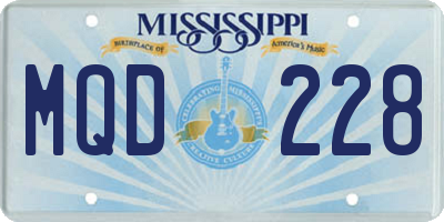 MS license plate MQD228