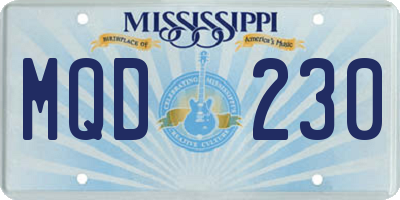 MS license plate MQD230