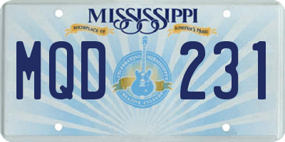 MS license plate MQD231