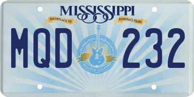 MS license plate MQD232