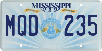 MS license plate MQD235