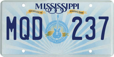 MS license plate MQD237