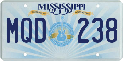 MS license plate MQD238
