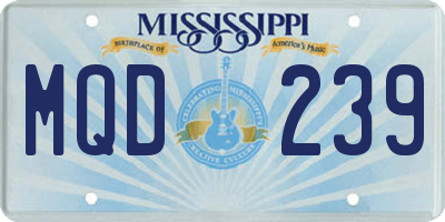 MS license plate MQD239