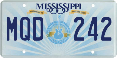 MS license plate MQD242