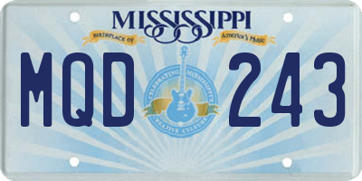 MS license plate MQD243