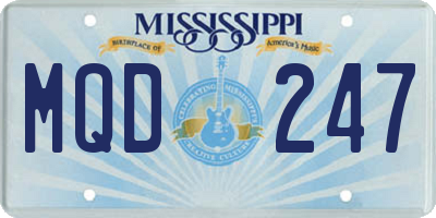 MS license plate MQD247