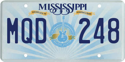 MS license plate MQD248