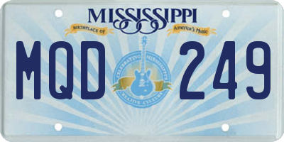 MS license plate MQD249