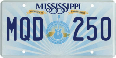MS license plate MQD250