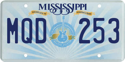 MS license plate MQD253