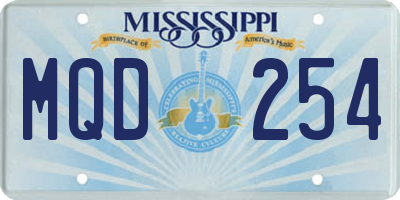 MS license plate MQD254