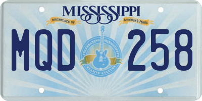 MS license plate MQD258