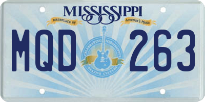 MS license plate MQD263