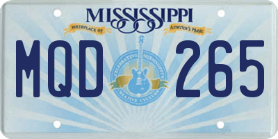 MS license plate MQD265