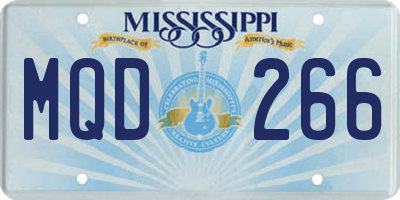 MS license plate MQD266