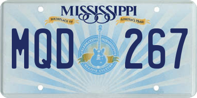 MS license plate MQD267
