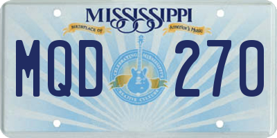 MS license plate MQD270
