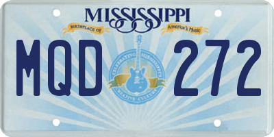 MS license plate MQD272
